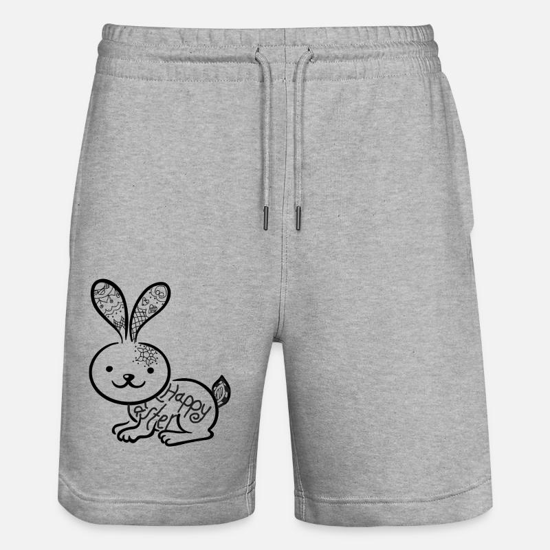 Osterbunny mit Mandala - Stanley/Stella Unisex Bio Joggingshorts Trainer  - Grau meliert