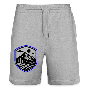 Montagnes, Nature, Paysage - Short de jogging bio TRAINER Stanley/Stella unisexe - gris chiné - Devant - Nik (191cm) & Marisol (170cm)