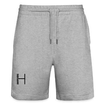 Buchstabe H - Stanley/Stella Unisex Bio Joggingshorts Trainer  - Grau meliert - Vorne - Nik (191cm) & Marisol (170cm)
