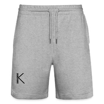 Buchstabe K - Stanley/Stella Unisex Bio Joggingshorts Trainer  - Grau meliert - Vorne - Nik (191cm) & Marisol (170cm)