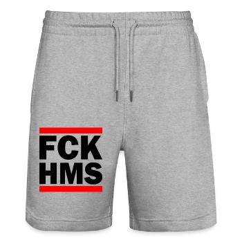 Fck hms - Short de jogging bio TRAINER Stanley/Stella unisexe - gris chiné - Devant - Nik (191cm) & Marisol (170cm)
