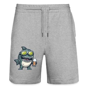 Piranha Poisson Après-Ski Bière Bande dessinée - Short de jogging bio TRAINER Stanley/Stella unisexe - gris chiné - Devant - Nik (191cm) & Marisol (170cm)