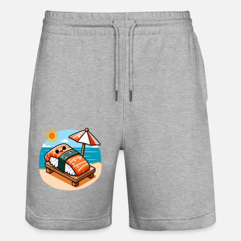 Sushi D’été Drôle - Short de jogging bio TRAINER Stanley/Stella unisexe - gris chiné
