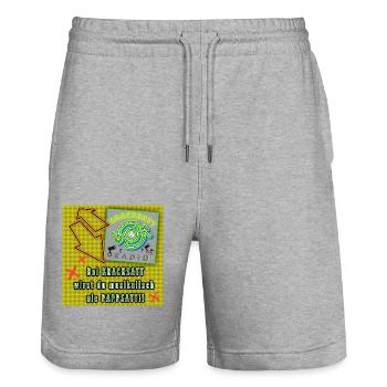 KRACKSATT - Short de jogging bio TRAINER Stanley/Stella unisexe - gris chiné - Devant - Nik (191cm) & Marisol (170cm)