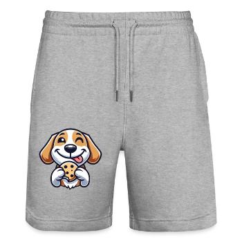 Beagle Dog Dessert Cookie Candy - Short de jogging bio TRAINER Stanley/Stella unisexe - gris chiné - Devant - Nik (191cm) & Marisol (170cm)