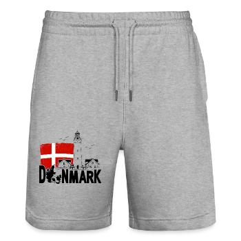Danemark Hirtshals Lighthouse Holidays - Short de jogging bio TRAINER Stanley/Stella unisexe - gris chiné - Devant - Nik (191cm) & Marisol (170cm)