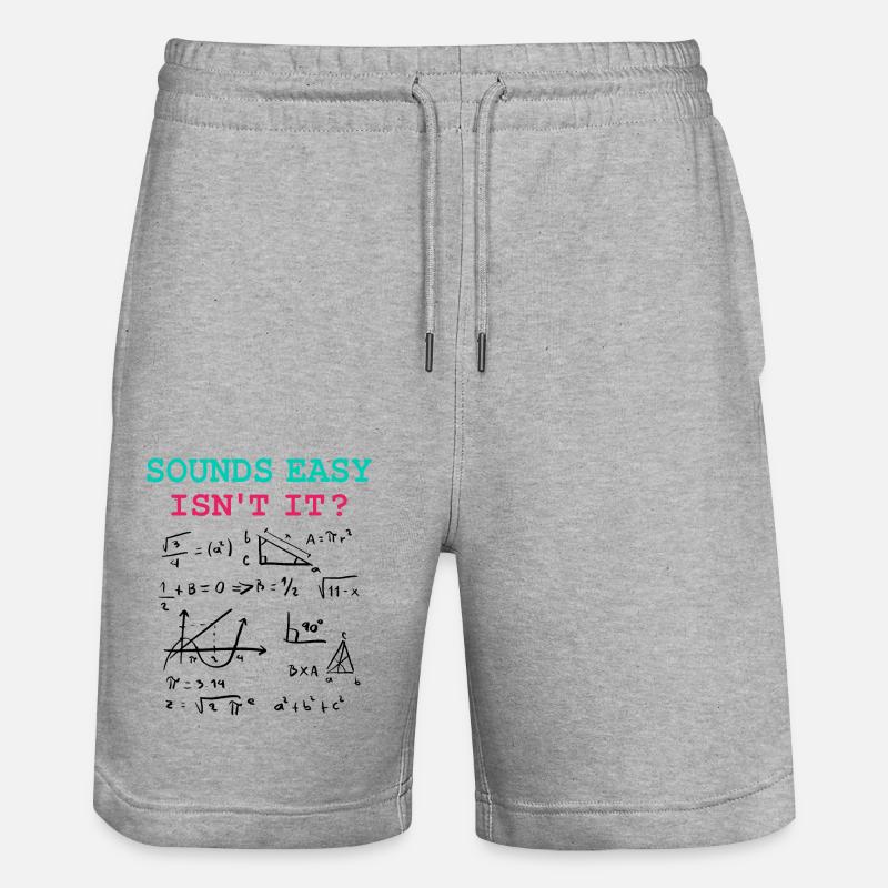 Funny Math Jokes, Physics and Math Formulas - Stanley/Stella Trainer Unisex Organic Jogging Shorts - heather grey