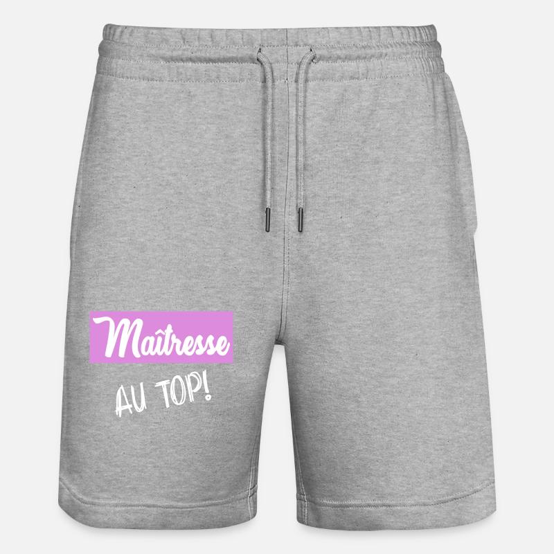 MERCI. MAÎTRESSE - Short de jogging bio TRAINER Stanley/Stella unisexe - gris chiné
