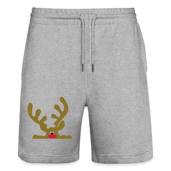 elch - Stanley/Stella Unisex Bio Joggingshorts Trainer  - Grau meliert - Vorne - Nik (191cm) & Marisol (170cm)