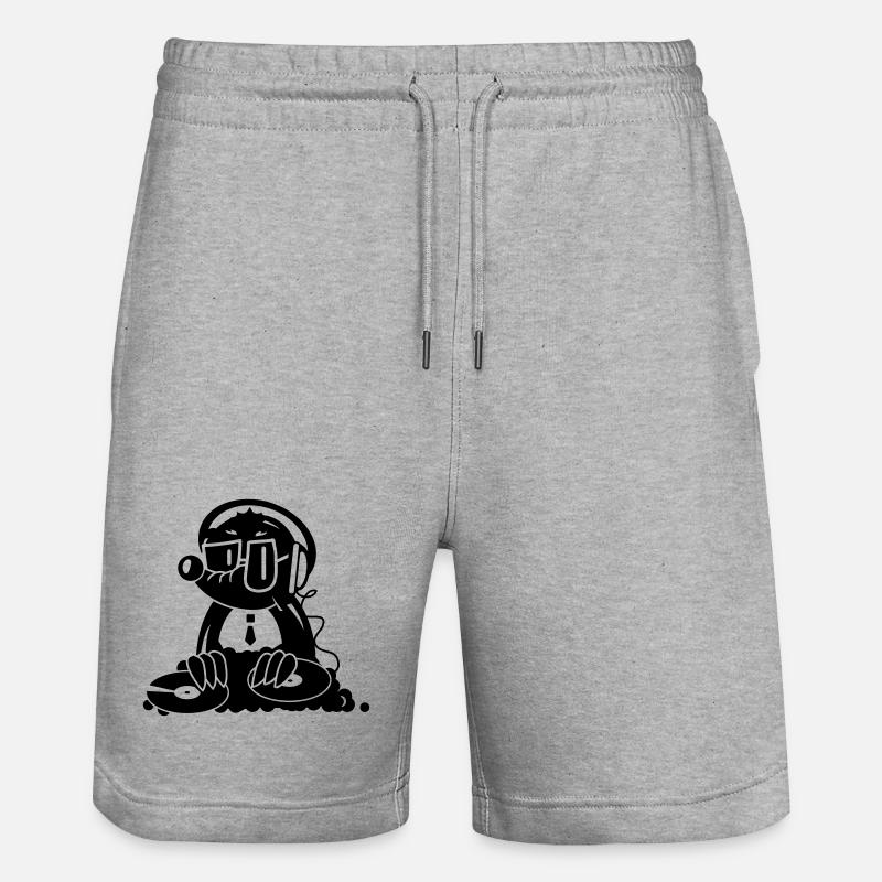 Ein Maulwurf als DJ - Stanley/Stella Unisex Bio Joggingshorts Trainer  - Grau meliert