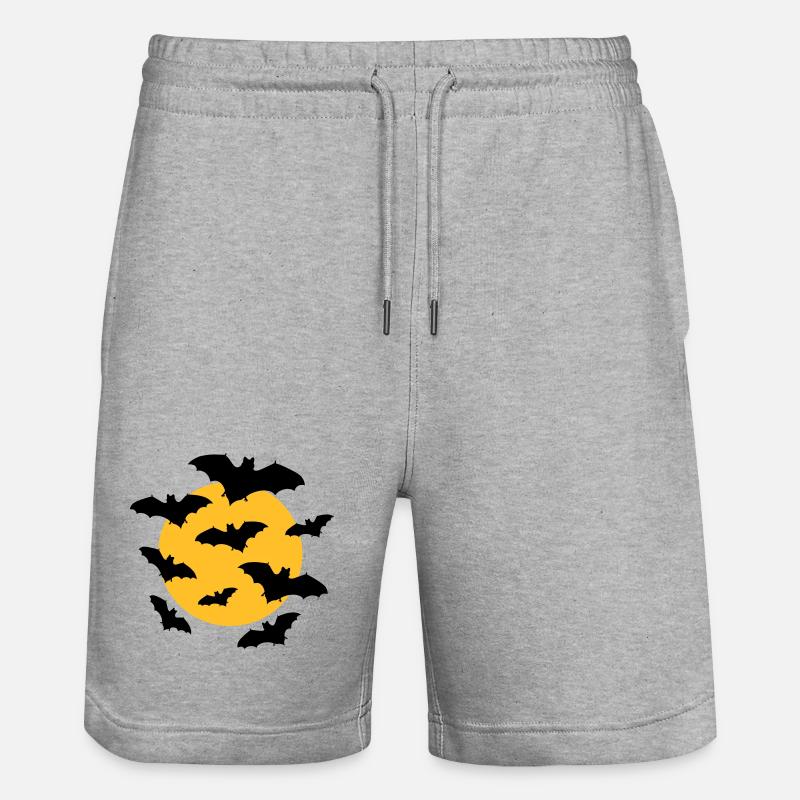Fledermäuse & Mond - Stanley/Stella Unisex Bio Joggingshorts Trainer  - Grau meliert