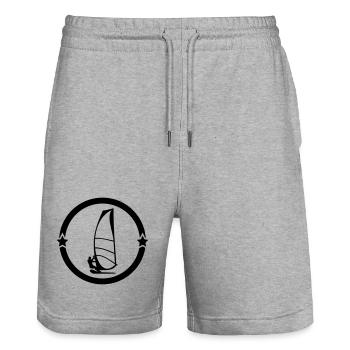 Windsurfen / Windsurfer / Windsurf / Windsurfing - Stanley/Stella Unisex Bio Joggingshorts Trainer  - Grau meliert - Vorne - Nik (191cm) & Marisol (170cm)