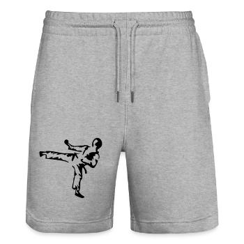 Sport Kampfsport - Stanley/Stella Unisex Bio Joggingshorts Trainer  - Grau meliert - Vorne - Nik (191cm) & Marisol (170cm)