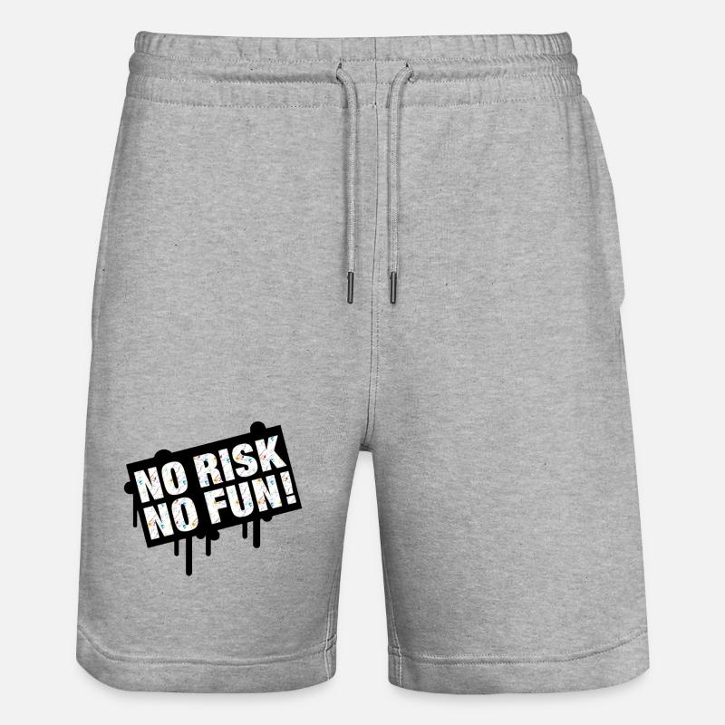 No Risk No Time Célébration Design - Short de jogging bio TRAINER Stanley/Stella unisexe - gris chiné