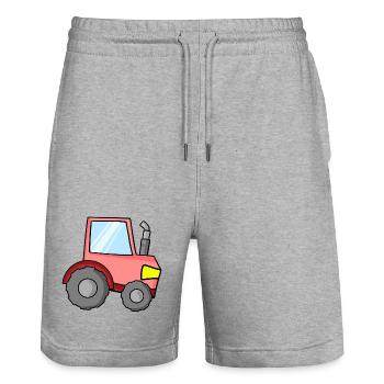 Tracteur pour enfants - Short de jogging bio TRAINER Stanley/Stella unisexe - gris chiné - Devant - Nik (191cm) & Marisol (170cm)
