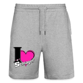 Schlager Party , Schlager Musique , Schlager Love - Short de jogging bio TRAINER Stanley/Stella unisexe - gris chiné - Devant - Nik (191cm) & Marisol (170cm)