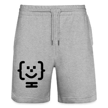 Main programmer code logo - Stanley/Stella Trainer Unisex Organic Jogging Shorts - heather grey - Front - Nik (191cm) & Marisol (170cm)