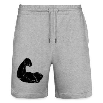 Image d’ombre du bras - Short de jogging bio TRAINER Stanley/Stella unisexe - gris chiné - Devant - Nik (191cm) & Marisol (170cm)