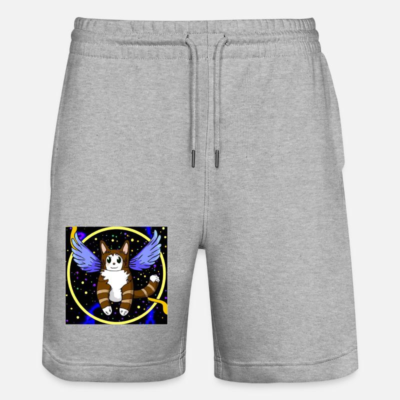 Chat ange dans l’espace. - Short de jogging bio TRAINER Stanley/Stella unisexe - gris chiné