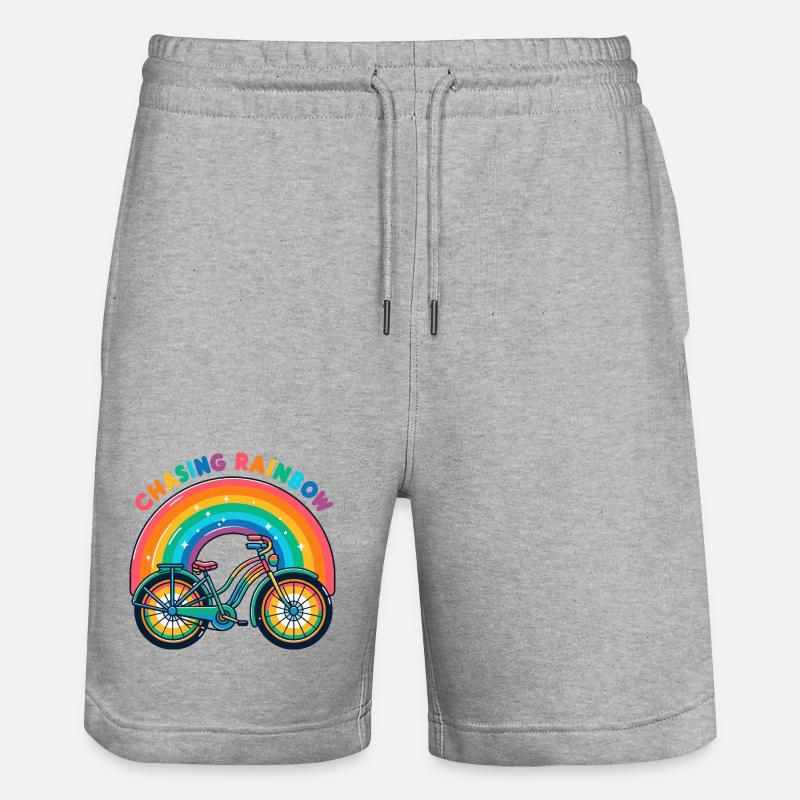 Conception de vélo Chasing Rainbow - Short de jogging bio TRAINER Stanley/Stella unisexe - gris chiné
