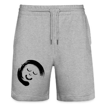 Schlafmeditation aus der Serie Ensie face - Stanley/Stella Unisex Bio Joggingshorts Trainer  - Grau meliert - Vorne - Nik (191cm) & Marisol (170cm)