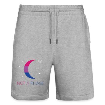 LGBTQ Pride Month - Keine Phase - Bisexuell - Stanley/Stella Unisex Bio Joggingshorts Trainer  - Grau meliert - Vorne - Nik (191cm) & Marisol (170cm)