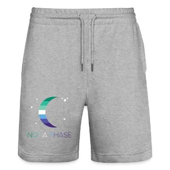 LGBTQ Pride Month - Keine Phase - Schwule - Stanley/Stella Unisex Bio Joggingshorts Trainer  - Grau meliert - Vorne - Nik (191cm) & Marisol (170cm)