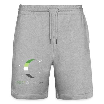 LGBTQ Pride Month - Keine Phase - Aromantic - Stanley/Stella Unisex Bio Joggingshorts Trainer  - Grau meliert - Vorne - Nik (191cm) & Marisol (170cm)