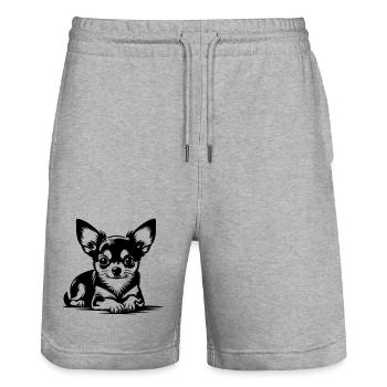 Chihuahua - Short de jogging bio TRAINER Stanley/Stella unisexe - gris chiné - Devant - Nik (191cm) & Marisol (170cm)