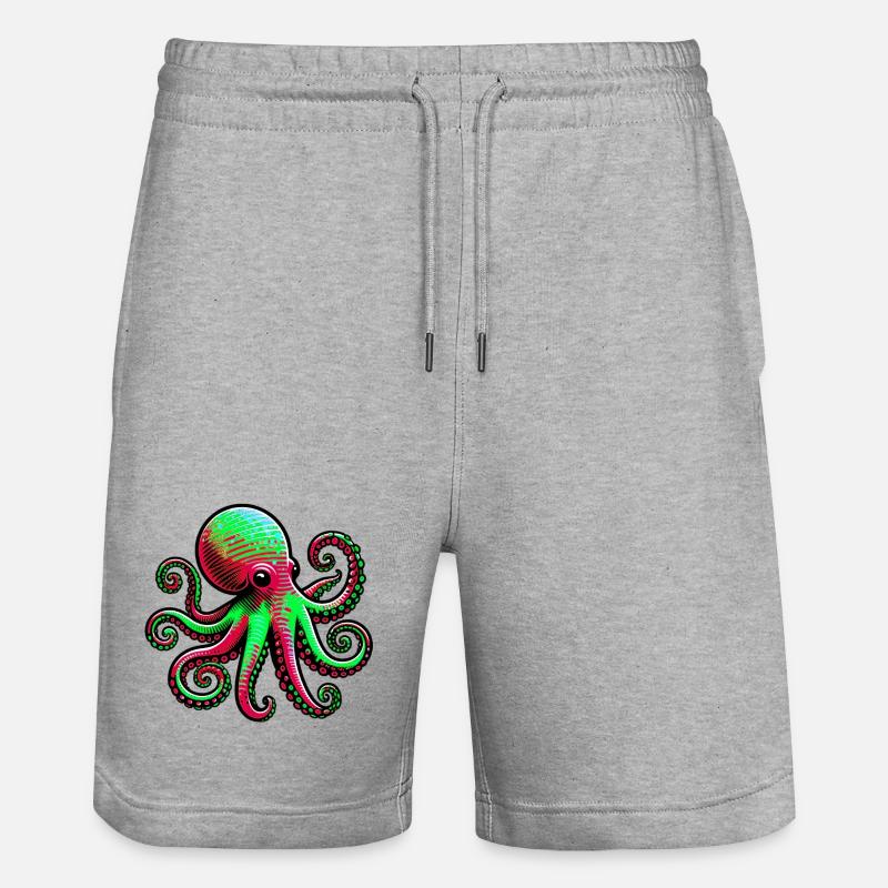 Pieuvre - Short de jogging bio TRAINER Stanley/Stella unisexe - gris chiné
