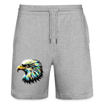 Adler - Stanley/Stella Unisex Bio Joggingshorts Trainer  - Grau meliert - Vorne - Nik (191cm) & Marisol (170cm)