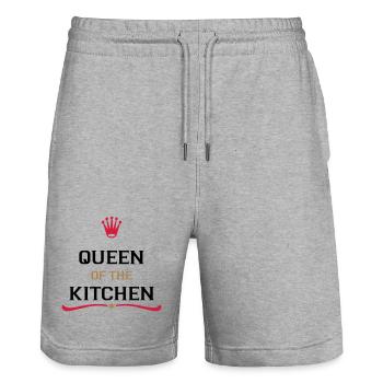 Tablier de cuisine pour un cuisinier parfait - Short de jogging bio TRAINER Stanley/Stella unisexe - gris chiné - Devant - Nik (191cm) & Marisol (170cm)