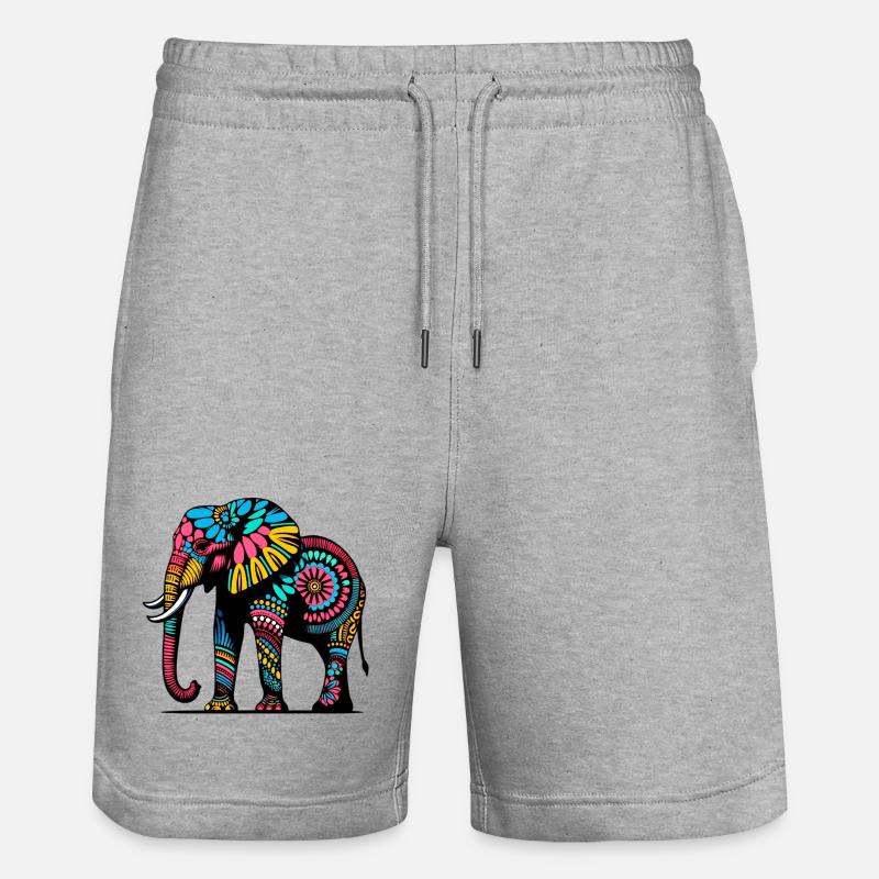 Éléphant - Short de jogging bio TRAINER Stanley/Stella unisexe - gris chiné