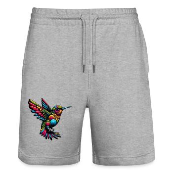 Colibri - Short de jogging bio TRAINER Stanley/Stella unisexe - gris chiné - Devant - Nik (191cm) & Marisol (170cm)