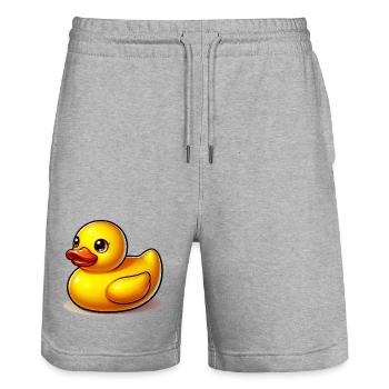 Caneton Canard Canard Canard - Short de jogging bio TRAINER Stanley/Stella unisexe - gris chiné - Devant - Nik (191cm) & Marisol (170cm)