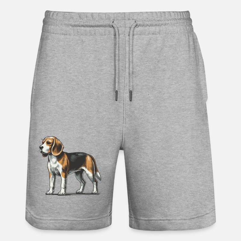 Beagle - Stanley/Stella Unisex Bio Joggingshorts Trainer - Grau meliert