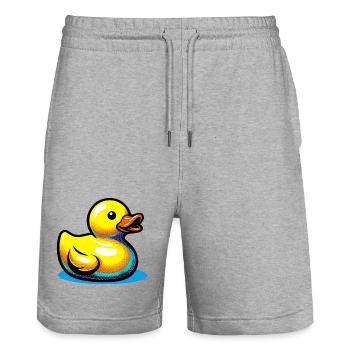 Caneton Canard Canard Canard - Short de jogging bio TRAINER Stanley/Stella unisexe - gris chiné - Devant - Nik (191cm) & Marisol (170cm)