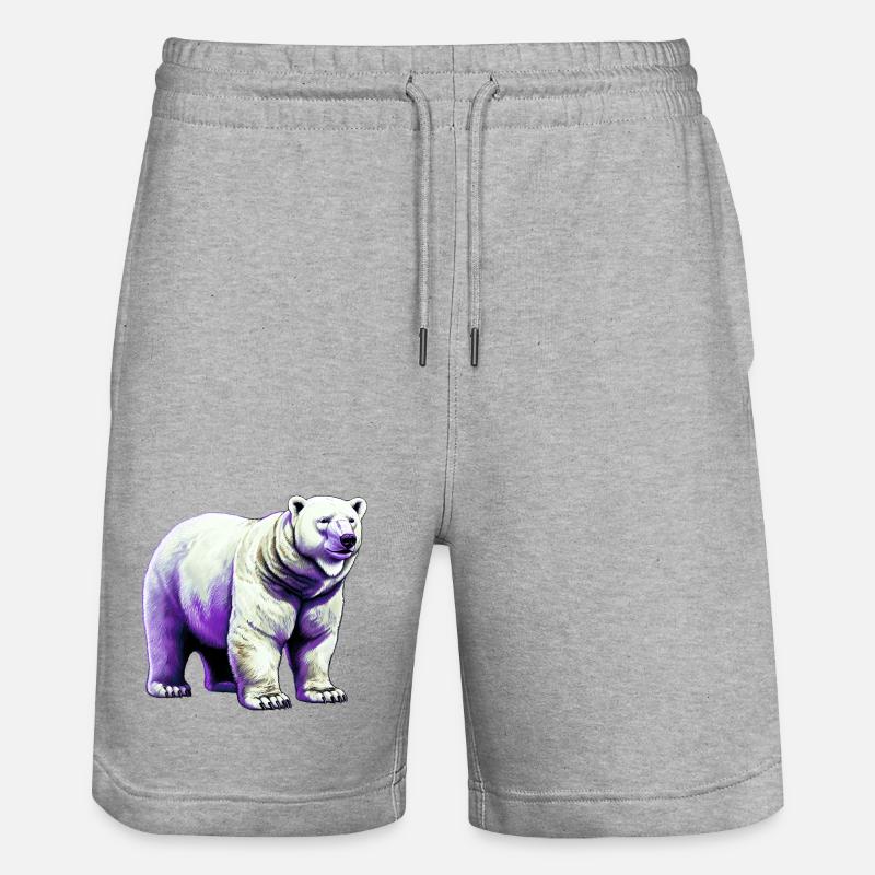 Weißer Eisbär - Stanley/Stella Unisex Bio Joggingshorts Trainer  - Grau meliert