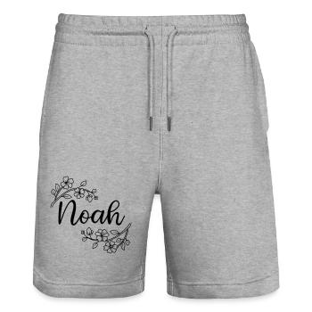 Noah | Name of Name | Vectorgraphic ! - Stanley/Stella Trainer Unisex Organic Jogging Shorts - heather grey - Front - Nik (191cm) & Marisol (170cm)