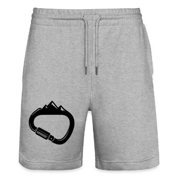 Karabiner und Berge – Einfach Klettern - Stanley/Stella Unisex Bio Joggingshorts Trainer  - Grau meliert - Vorne - Nik (191cm) & Marisol (170cm)