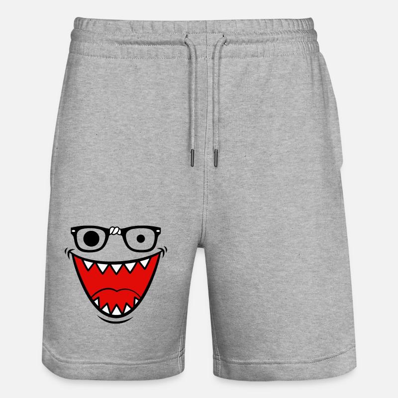 Monstre rétro Emo Halloween Y2K - Short de jogging bio TRAINER Stanley/Stella unisexe - gris chiné
