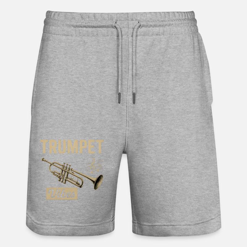 Conception pittoresque de trompette avec ambiance - Short de jogging bio TRAINER Stanley/Stella unisexe - gris chiné