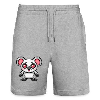 Koala Halloween Bande Dessinée Drôle - Short de jogging bio TRAINER Stanley/Stella unisexe - gris chiné - Devant - Nik (191cm) & Marisol (170cm)