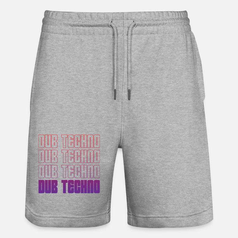 Dub Techno Neon Gradient Grid - Stanley/Stella Trainer Unisex Organic Jogging Shorts - heather grey