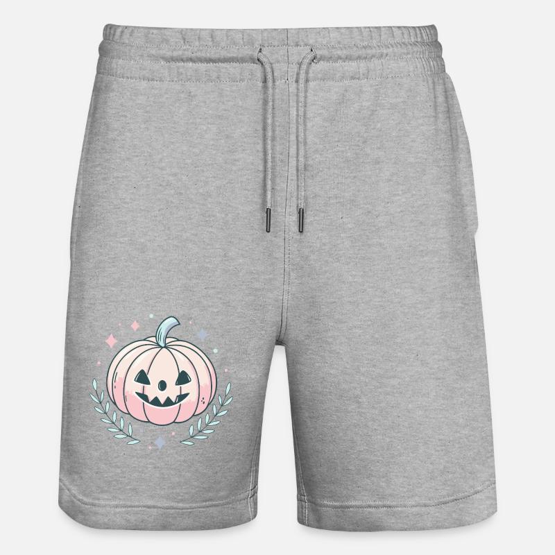 Citrouille pastel joyeuse - Short de jogging bio TRAINER Stanley/Stella unisexe - gris chiné