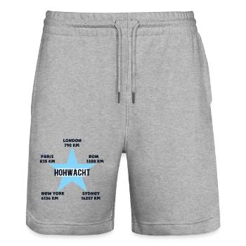 Hohwacht Urlaub Ostsee Küste Hohwachter Bucht - Stanley/Stella Unisex Bio Joggingshorts Trainer  - Grau meliert - Vorne - Nik (191cm) & Marisol (170cm)
