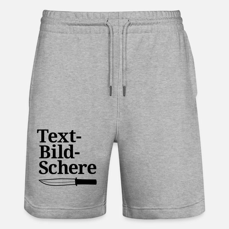 Text-Bild-Schere - Stanley/Stella Unisex Bio Joggingshorts Trainer  - Grau meliert