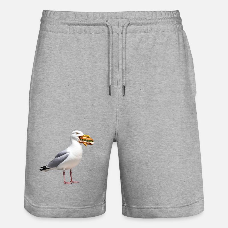 Rouleaux de herrgull avec poisson - Short de jogging bio TRAINER Stanley/Stella unisexe - gris chiné