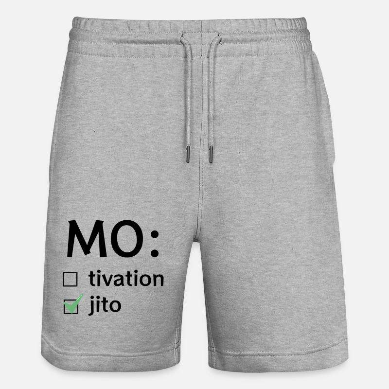 Motivation oder Mojito - Stanley/Stella Unisex Bio Joggingshorts Trainer  - Grau meliert