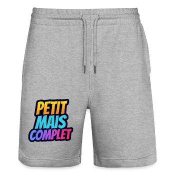 Petit mais complet - Stanley/Stella Unisex Bio Joggingshorts Trainer  - Grau meliert - Vorne - Nik (191cm) & Marisol (170cm)